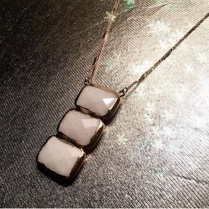 Robyn Rhodes - Jade 3 gemstone white pendant necklace